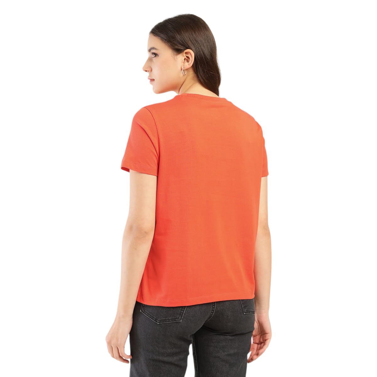 Levi's Women Cotton Solid Relaxed Fit T-Shirt